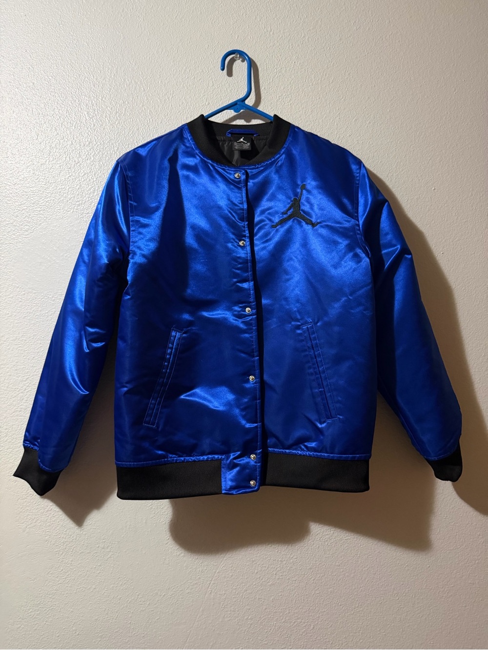 Jordan Satin Bomber Jacket - Royal Blue Size XL